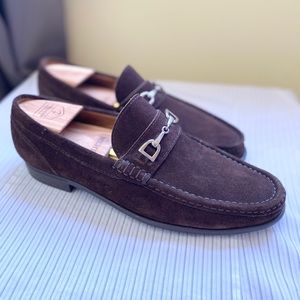 Broletto Brown Suede Horsebit Loafers